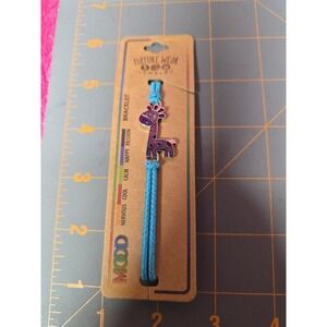 Nature Wear Jewelry Giraffe Mood Bracelet Teal Rubber Bands New 70-1010-GF-BRC